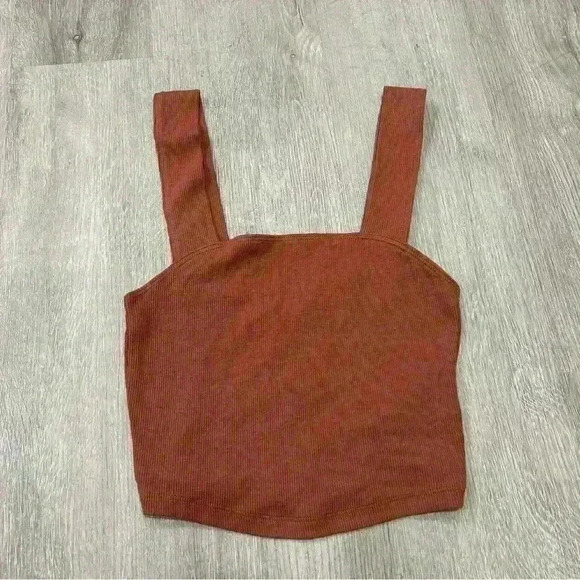 NWOT Abercrombie & Fitch Brown Soft Rib Tank Top - Picture 1 of 4